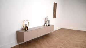 Zyan | Zwevend tv-meubel | Verstek | Scandinavisch Design | 3 Kleppen | 180 – 300 cm