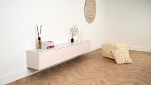 Jessie | Zwevend tv-meubel | Strak | MDF | Scandinavisch Design | 3 Kleppen | 180 – 300 cm