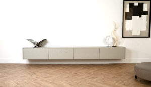 Jessie | Zwevend tv-meubel | Strak | Eiken | Scandinavisch Design | 4 Kleppen | 220 – 400 cm