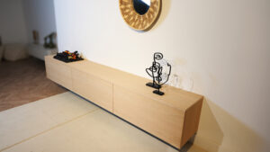 Jackson | tv meubel met openhaard | Eiken | 3 Kleppen | 200 – 300 cm Blanco Eiken