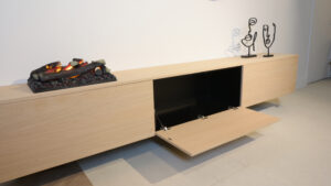 Jackson | tv meubel met openhaard | Eiken | 3 Kleppen | 200 – 300 cm Blanco Eiken