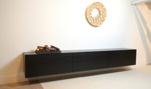 Jackson | tv meubel met openhaard | Eiken | 3 Kleppen | 200 – 300 cm