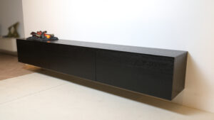 Jackson | tv meubel met openhaard | Eiken | 3 Kleppen | 200 – 300 cm