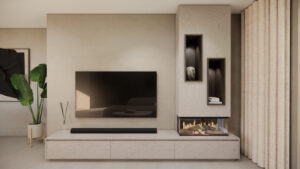 Maeve British Fires New Forest 870 | Tv-meubel | 3 Kleppen | Chimney | Majestic | 230 – 320 cm